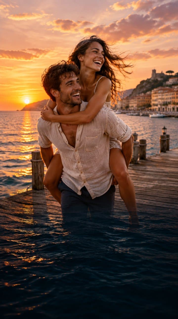 Illustrative poster artwork for a vertical romance